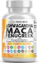 Clean Nutraceuticals Ashwagandha Maca Root Schindugreek Supliment cu Tongkat Ali Ginseng - Asistente cu Stres, Mood & Tiroidal - Ashwagandha Capsule Schindugreek Capace - 1 ambalaj