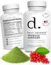 Suplimentul tiroidian - Magneziu, iod, Ashwagandha, vitamina B12, & Zinc pentru suport tiroidian pentru bărbaţi şi femei - Suplimente dietetice Vegane pentru femei şi bărbaţi, 60 Capsule