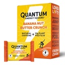 Quantum Energy Square: Energy Bar cu Cafeina & 10g Proteine. Delicious Sanatos Snack On The Go. (Vegan, Gluten-free, Soy-free, Dairy-free) - Banana Nut Butter Crunch 8Pk