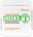 SaltWrap Adaptogen Greens - Mind-Body Resilience Formula - Nootrop fără cofeină pentru stres, concentrare și performanță cognitivă - 90 capsule
