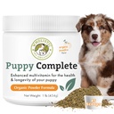 Wholistic Pet Organics Puppy Complete - Dog Multivitamine pulbere - 1 Lb - Daily Dog Vitamine & Suplimente pentru alimente de casă - Sistem imunitar, Piele, Haină & Sănătate generală - Cățeluși mici și mari rasa