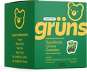 Gruns Sugar Free Super Greens Gummy Bears - Spirulina organica si Chlorella, Prebiotice pentru sanatate digestiva, 20+ vitamine si minerale, Adaptogens - 30 plicuri - 240 Gume
