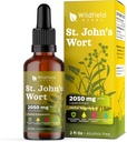 John's Wort Herb Tincture St Johns Wort Wart Extract picături 2000mg (Hypericum perforatum) Suplimentul Herbal 1 lună de aprovizionare, 84 Serviri, Tinctură fără alcool - 2 Oz, Pachet de 1