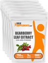 BulkSupplements.com Bearberry Leaf Extract de pulbere - Uva Ursi Extract, Bearberry Supliment, Bearberry Leaf Powder - Vegan & Gluten gratuit, 750mg per Serving, 5kg (11 lbs) (Pachet de 5)
