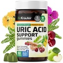 BIO KRAUTER Uric Acid Support Gummies - 60 Vegan Chews - Uric Acid Support w/Tart Cherry & Chanca Piedra 4:1 extracte - Supliment renal natural w/Milk Thistle și Turmeric
