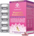 NutriCelebrity NutriFlora-Pro Pro Probiotics for Women - Suport Vaginal, Sanatate urinara (UTI), Sistem Digestiv, Perioada Durere, Yeast, și BV Relief, Pastile de Cranberry, 10 miliarde CFU 6 Strains (30 Caps)
