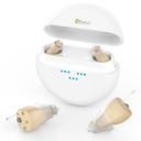 BEVI 12 Channel Digital Auzing SIDA cu caz de încărcare, Audiere Reîncărcabile SIDA pentru adulți în vârstă, Audiere SIDA pentru Seniori Reîncărcabile cu zgomot Anulare, OTC Invizibil Audiere Ajutor Bej