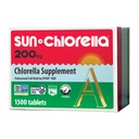 Sun Chlorella 200 mg Green Algae Superfood Supliment - Pulverized Cell Wall - Clorofill, CGF, Active B12, Fier, Proteine - Non-GMO - 1500 Comprimate