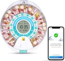 Zoksi New Bluetooth Smart Pastile Automate Dispenser, Electronic Medicina Dispenser pentru Vârstnici, 28 Compartimente Medicina Organizator cu Triple memento