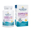 Naturals Nordic Complete Omega-D3, Lemon Flavor - 60 Soft Gels - 565 mg Omega-3 + 70 mg GLA + 1000 UI Vitamina D3 - EPA & DHA - Healthy Skin, Cognition, & Pozitive Mood - Non-GMO - 30 Servings