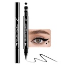 BINGBRUSH Double-head Steaua Liquid Eyeliner Stamp Pencil, Culori Flori Moon Forme Inima Face Stampe machiaj Colorat rezistent la apa Slim Gel Felt Tip Pigment ridicat Eyeliner lichid (01#Star&Black)