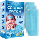 20 Foi EasYeah Febra Kid Patch-uri pentru copii Febra Discomfort & Durere Relief, Refrigerator Febră de răcire, Durere de cap Soothe, Pachet de 20