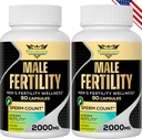 Suplimente de fertilitate pentru bărbaţi, vitamine prenatale masculine - Conte de spermă optică, Motilitate şi Putere, 2000MG Mens Suplimente de fertilitate cu Maca Rădăcină pentru Concepţie - Pachete de 2