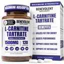 Binevoitor L Carnitina Supliment - Mare potenta 1500mg L-Carnitina Tartrat - Absorbare rapida, Conversie de grăsime la energie, Suport Lean Muscle, Boost Performanta de antrenament & Metabolism 