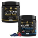 MMA Nutritie HRDWRK 100 Serviri Keto Electroliti Pulbere Hidratare Zahăr gratuit - Electrolit Pulbere pentru a stimula rezistenta si reduce oboseala cu Electroliți Supliment - Unflavored & Blue Raspberry Set