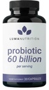 Luma Nutriție Probiotice 60 Miliarde CFU cu prebiotice - Probiotice pentru femei și bărbați - Formulat pentru Digestive Enzyme Health - Vegan & Gluten-Free - 60 capsule