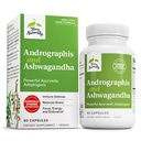Terry Natural Andrographis și Ashwagandha - Suplimentul de sprijin al sistemului imunitar - Suport energie și stres sănătos - Suplimentul de sprijin energetic - 60 capsule (60 Servings)
