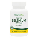 NaturesPlus Super Seleniu Complex - 200 mcg, 90 comprimate vegetariene - Supliment mineral esential cu vitamina E - Promoveaza tiroida sanatoasa - Antioxidant - Gluten-Free - 90 Serviri