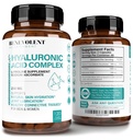 Acid hialuronic Suplimente 250mg cu 200mg vitamina C, 1000mg L-Proline & Anti-Aging Beneficii, Acid hialuronic Capsule pentru Piele Tineret, Joints & Connective Sanatate tesutului - 120 capsule