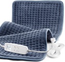Pad de încălzire pentru ameliorarea durerilor de spate, extra mare 33 x 17, Pad de încălzire portabil pentru umăr, gât, crampă, durere menstruală, cu 6 temporizat controler de temperatură & 6