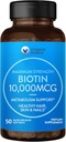 Vitamina World Ultra Mega Biotin 10.000 mcg. 50 Softgels, Vitamina B, susține părul sănătos, piele și unghii, rapid-eliberare, Gluten gratuit