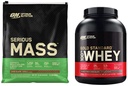 Optimum Nutriție Serious Mass Gainer Pulbere de proteine & Gold Standard 100% Whey Pulbere de proteine, Double Rich Chocolate, 5 Lire (Packaging May Vary)