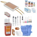 Laborator de anatomie Kit de practică venopunctură cu braț de simulare purtabil model IV + accesorii suplimentare de aptitudini de injectare Kit de formare clinică asistenta medicala, 65 bucată Bundle