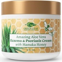 Manuka Honey Eczema Cream Moisturizing Lotion for Psoriazis Relief - Itchy, Dry Skin Erupții cutanate Ointment - Soothing Moisturizer pentru copil, copii, Adulți - corp de înaltă rezistență și Face Cream 4oz