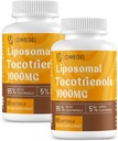 Vitamina E Tocotrienol Suplimente 1000mg - Capsule lipozomale cu potenta mare, capsule de tocotrienol lipozomal, 95% Delta & 5% Gamma Tocotrienols Support Skin,Bone,Antioxidant,120 Softgels