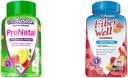 Vitafusion PreNatal Gummy Vitamine, Zmeură Lemonade aroma, Vitamine de sarcină pentru femei și fibre Ei bine, Sugar gratuit Fibra Supliment, Peach, Căpșuni și BlackBerry aroma