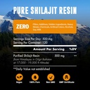 60.000 MG Shilajit Pure Organic Resin - 65% Acid fuzelian & 85+ Trace Minerale, 120 Servings - Waken Energy Booster & Support Immune, Îmbunătățește Global Health & Brain Booster - Zahăr gratuit