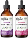 Wild & Organic Milk Thistle Tincture 4 fl oz & Liver Cleanse Tincture 4 fl oz