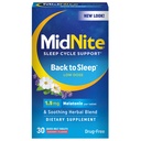 MidNite Inapoi la somn Doza scazuta, 1,5 mg Melatonina Ajutor pentru somn, Non-Habit Forming, Herbal Dietary Supliment pentru adulți, Drog-Free, Gluten-Free, Lactoză-Free, Vegetarian, Vegan, 30 rapid comprimate de topire