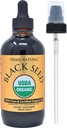Prime Natural Organic Black Seed Oil 4oz - Rece presat Unrafined High Thymochinone 1,7% USDA Certified - Turkish Origin Pottent Nigella Sativa lichid - Vegan Omega 3 6 9, Antioxidant