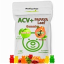 ACV Gummies & Papaya Leaf Extract Gummies - Premium Pottent Apple Cidru Oţet Supliment - Iod Infuzat & Vitamine B6 B12 
