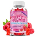 Quercetin Gummies 500mg pentru copii și adulți, Corcetină organică Suplimente cu Bromelain Zinc Vitamina C și D3 Suport Antioxidant și Sistem imunitar Sănătate, Aroma de zmeură 60 Count