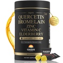 8-in-1 Querbetin cu Bromelain Gummies 1000mg, potenta mare Organic Querbetin Supliment cu Zinc & Vitamina C, Elderberry, Sezonier Wellness & Immune Support, Vegan, Sugar Free, 120 Gummies