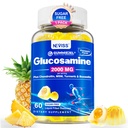 Glucozamină Chondroitin MSM Gummies - Suplimentul maxim de mobilitate pentru femei şi bărbaţi g/ glucosamină sulfat 2000mg, Boswellia, Curcumin & Acid hialuronic - Suport de flexibilitate - 60Cts