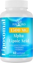 Fogoro Alpha Acid lipoic 1500 mg-Liposomal ALA Supliment pentru producția de energie celulară,Lipidă Metabolizare,Free Radical Scavenger,60 Softgels