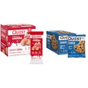 Quest Nutriție Prăjitură cu căpșuni și ciocolată Chip Proteine Cookie Bundle, 1g zahăr, 10g proteine, 2g carbohidrați nete, Gluten gratuit, 16 & 12 conte