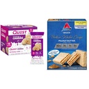 Quest ziua de nastere tort cookie-uri Frosted Twin Pack cu 16 cookie-uri și Atkins Unt de arahide de proteine Wafer Crips cu 5 conte