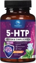 5-HTP Supliment - 5-HTP 200mg Per Serving - Extra Putere 5HTP (5-Hidroxitriptofan) Griffonia Simplicifolia - Sprijină somn odihnitor, Calm natural și sănătatea creierului - îmbuteliat în SUA - 60 capsule