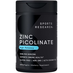 Sport de cercetare mare potenta de zinc picolinat 50mg cu ulei organic de nucă de cocos 