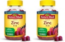 Nature Made Zinc Suplimente 30 mg Per Servire, Supliment alimentar pentru sănătate imună și suport antioxidant, 60 Gume de zinc, 30 zile de aprovizionare, (Pachet de 2)