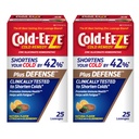 Cold-Eeze Plus Defense Natural Citrus cu Elderberry zinc Lozenges, Reduce durata comun rece, Sambucus Nigra, Echinacea și Rose Hips, 25 Ct, Pachet de 2