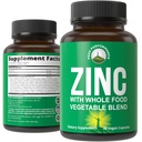 Supliment de zinc Vegan cu vitamina C + amestec alimentar întreg de 25 legume și fructe pentru absorbție Max. Suplimente de zinc 30mg Capsule, Pastile, Tablete, Vitamine pentru adulţi Atât bărbaţi cât şi femei