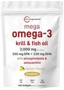 Mega Omega-3 Krill & Fish Oil 2,000 mg echivalent, 240 Softgels 