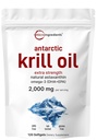 Micro Ingrediente Antarctica Krill supliment de ulei, 2.000 mg per servire, 120 Softgels, Triple Putere, Bogat în Omega-3s EPA, DHA & Natural Astaxantină, Sprijină Sistemul imunitar și sănătatea creierului