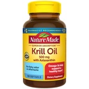 Natura Made Superioara de absorbtie ulei de krill 500mg cu astaxantină și fosfolipide, Omega 3 pentru inima de sprijin pentru sănătate, Antarctica Krill Suplimentul de ulei, 100 Softgels, 100 zile de aprovizionare