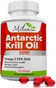 Antarctica Krill ulei - 120 Softgels - Omega-3 EPA, DHA, cu Astexantina - Sursa de la Red Krill - Putere maximă - 500mg